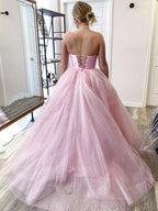 Robe de bal formelle longue deux pièces, ligne A, dos nu, en satin et tulle, à col licou