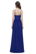 V-Ausschnitt Ärmelloses A-Linie Abendkleid Pailletten Brautjungfernkleid
