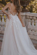 Abito da sposa bianco vintage a linea ad A con scollo a cuore, senza maniche, in pizzo con applicazioni