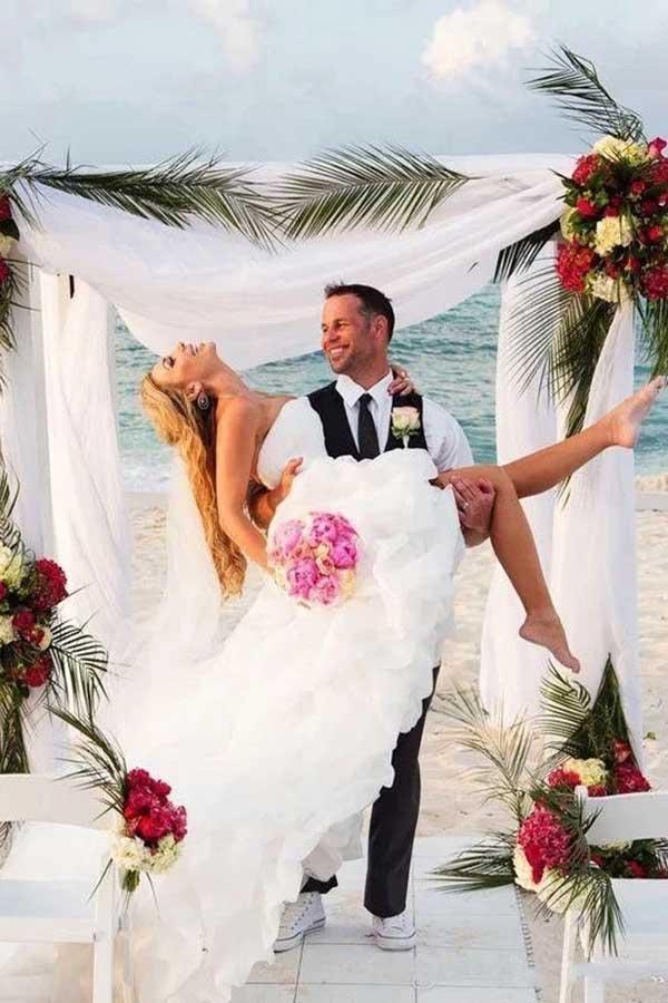 Vintage High Low Beach Weddign Dresses Strapless White Wedding Dresses