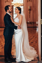 Vestidos de novia vintage largos de sirena con cuentas, sin mangas y encaje