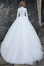 Abito da sposa vintage in raso con collo alto e vita naturale a gonna ampia