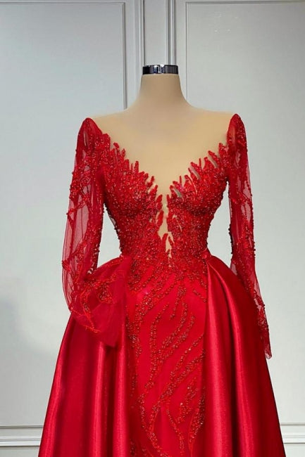 Vestidos de baile vintage com decote em V, mangas compridas de renda e corte evasé, vestido de noite
