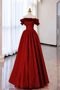 Trägerloses langes Ballkleid aus Satin, A-Linien-Abend- und Partykleid