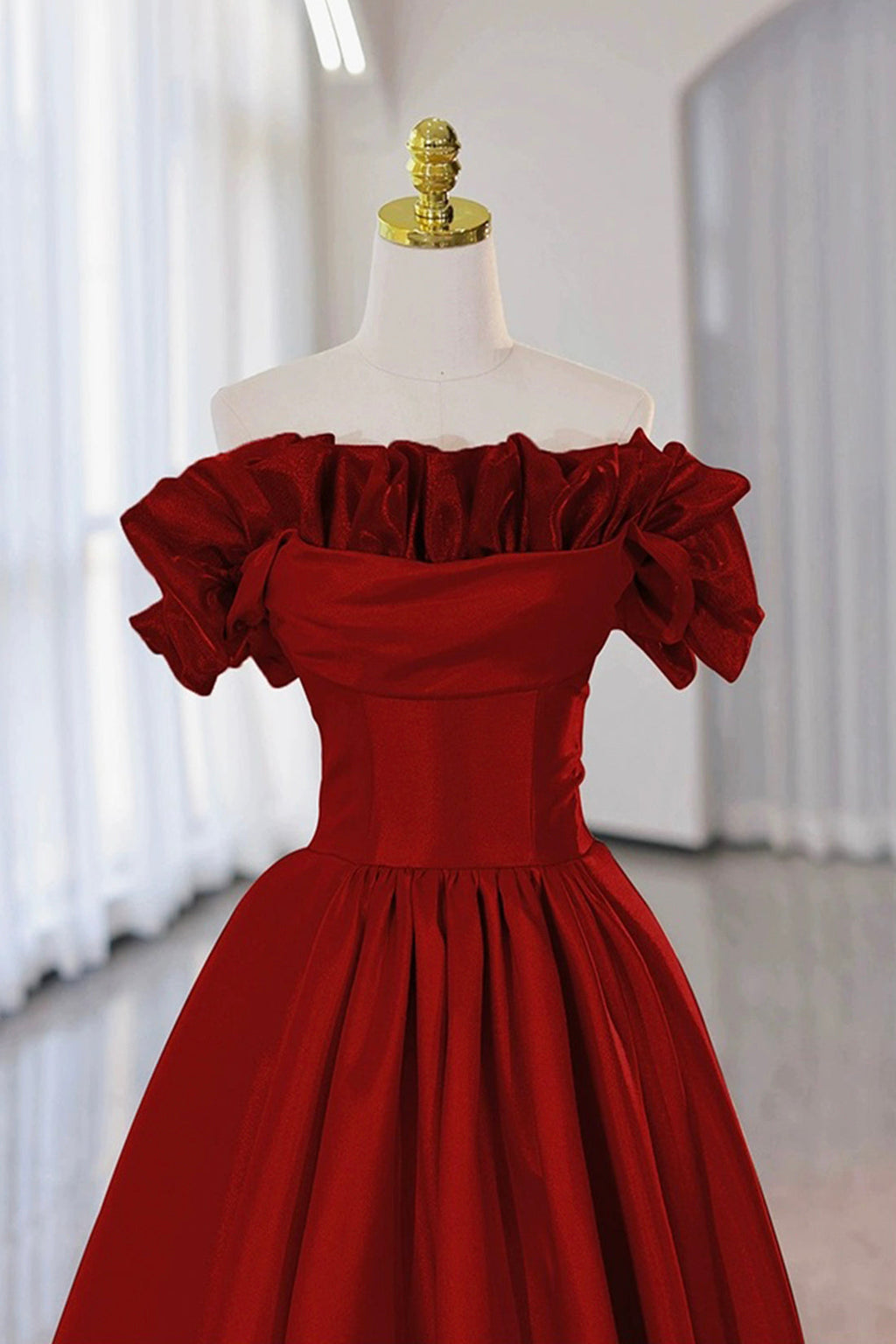 Trägerloses langes Ballkleid aus Satin, A-Linien-Abend- und Partykleid