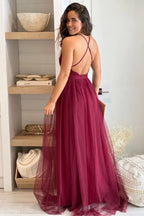 Vestidos de Baile Sensuais com Decote em V, Costas Descobertas e Alças Finas SYP169