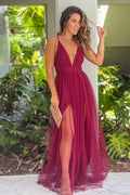 Vestidos de Baile Sensuais com Decote em V, Costas Descobertas e Alças Finas SYP169